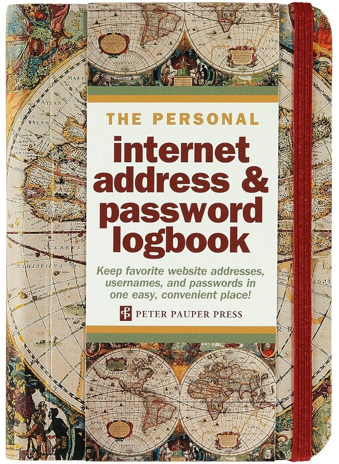 null - Old World Internet Address & Password Logbook (removable cover band for security) - Image 1