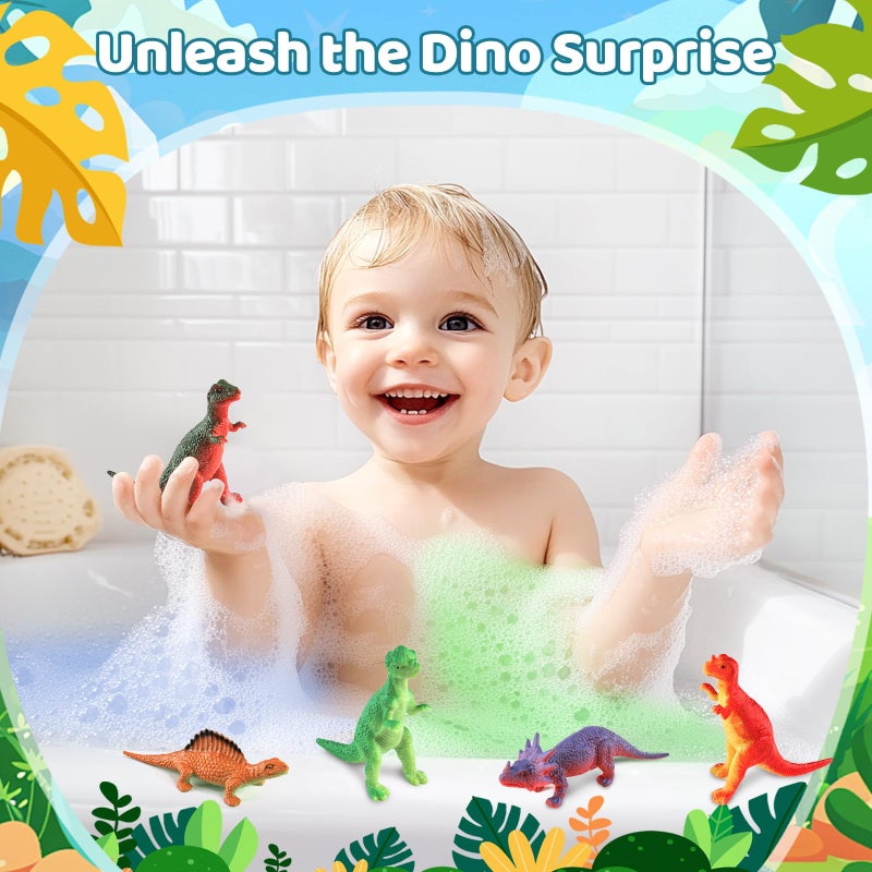 STARYAR Easter Bath Bombs for Kids with Surprise Dinosaur Toys Inside, Easter Basket Stuffers, XXXL Dinosaur Bath Bombs Gift Set, Easter Gifts for Kids, Dino Easter Eggs Filled Toys for Boys 3 4 5 6 7 - Image 2