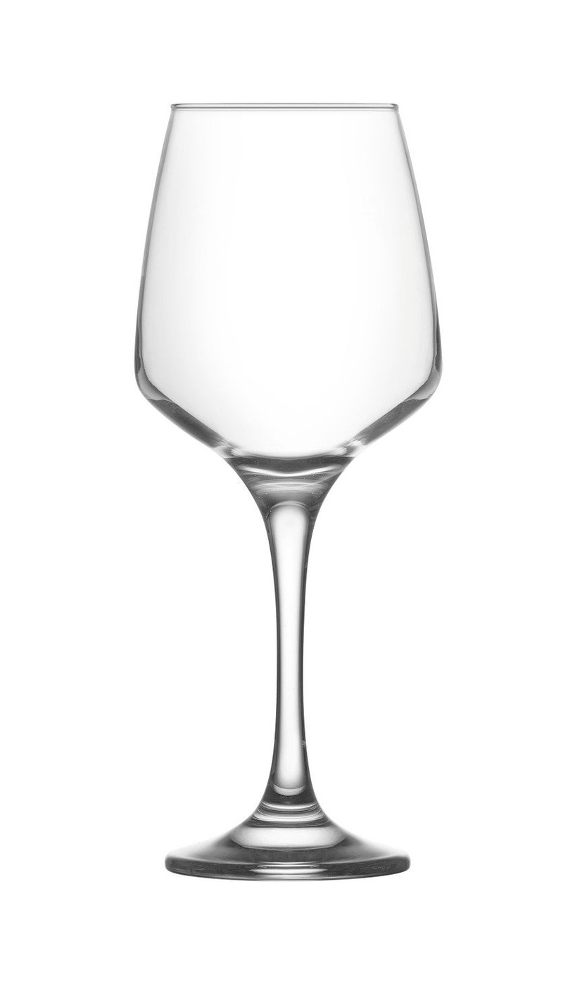 LAV 6x Clear 400ml Lal Red Wine Glasses  Large Glass White Rose Long Stem Cocktail Party Drinking Goblet Gift Set