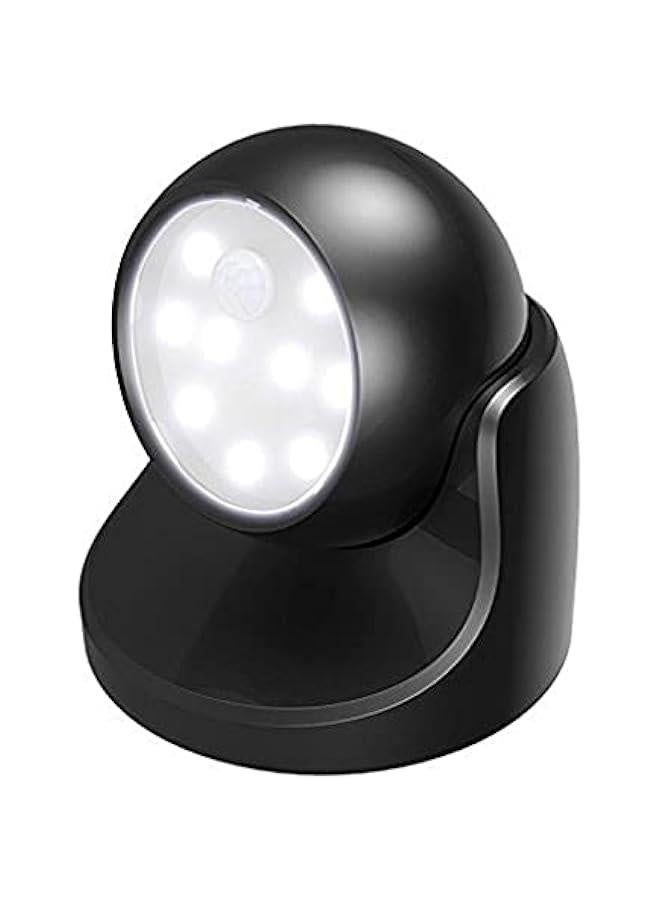 مصباح أمان جدار داخلي/خارجي يعمل بالبطارية بتقنية LED الساطعة - مصباح جدار لاسلكي مع مستشعر حركة للكشف عن الحركة - تشغيل/إيقاف تلقائي (أسود) - Image 1