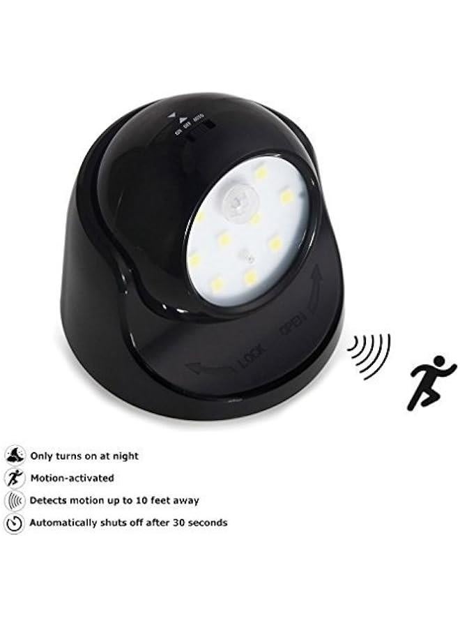 مصباح أمان جدار داخلي/خارجي يعمل بالبطارية بتقنية LED الساطعة - مصباح جدار لاسلكي مع مستشعر حركة للكشف عن الحركة - تشغيل/إيقاف تلقائي (أسود) - Image 5