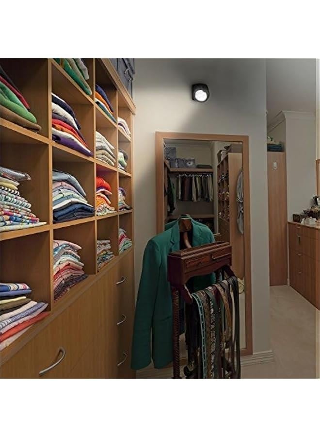 مصباح أمان جدار داخلي/خارجي يعمل بالبطارية بتقنية LED الساطعة - مصباح جدار لاسلكي مع مستشعر حركة للكشف عن الحركة - تشغيل/إيقاف تلقائي (أسود) - Image 4