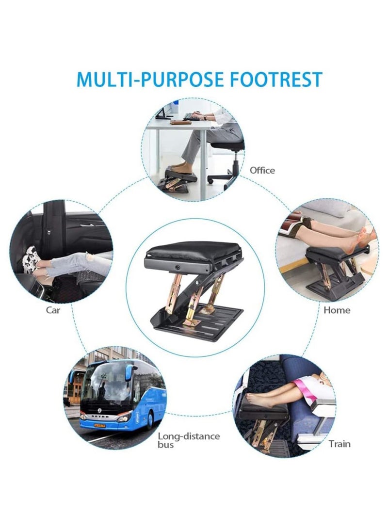 Generic Adjustable Home Office Footrests with Removable Soft Foot Rest Pad Max-Load 120Lbs with Massaging Beads for Car,Under Desk, Home, Train,4-Level Height Adjustment  - Image 3