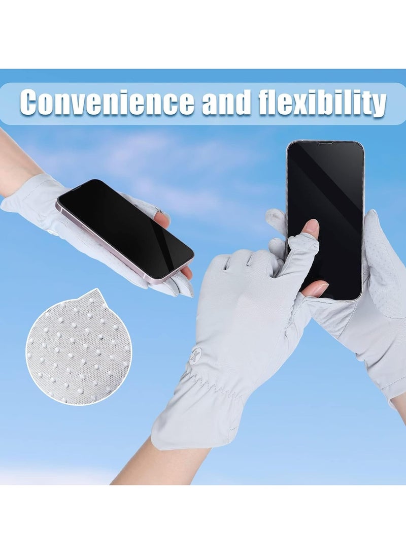 general 2 Pcs Women's UV Sunscreen Gloves Full Finger Touch Screen Anti-slip Gloves Breathable Summer Outdoor Gloves for Women - Image 4