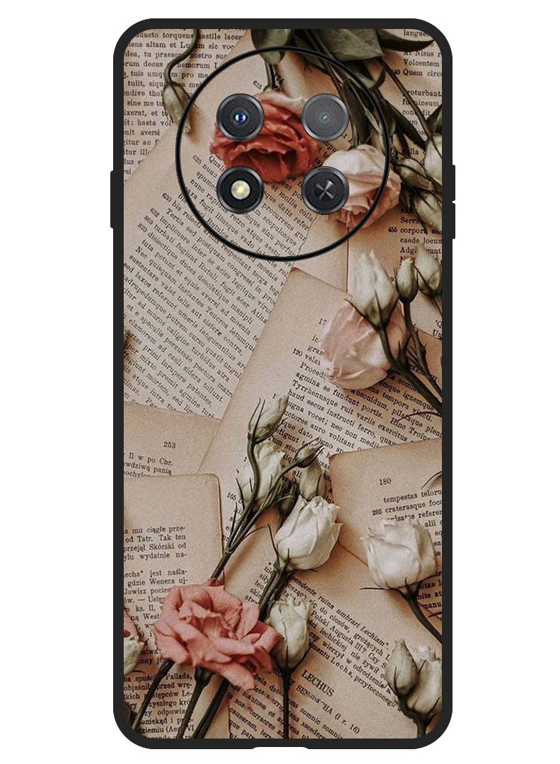 Theodor Protective Case Anti Scratch Shock Proof Bumper Cover For Huawei Enjoy 60X Books and Flowers - Image 1