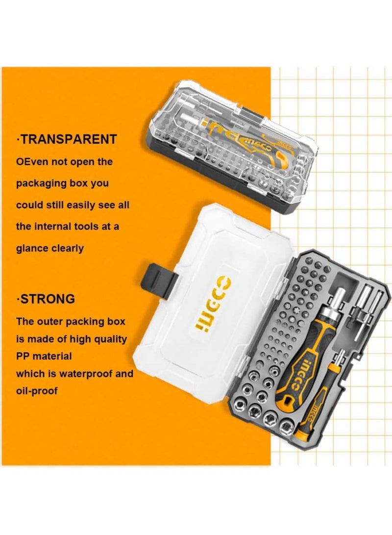 INGCO INGCO 55 Pcs Screwdriver Bits Set, Precision Screwdriver Set with Ratchet Wrench and Bits Magnetic Driver Kit Professional Electronics Repair Tool Kit for Repair Computer, PC, Laptop, iPhone  - Image 4