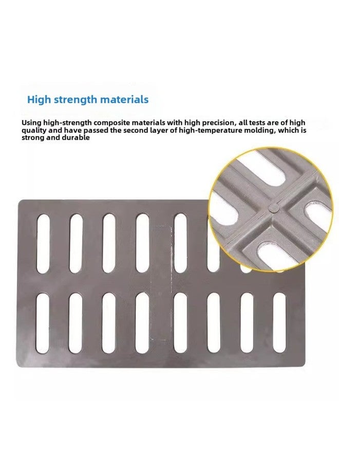 Composite Resin Drainage Ditch Cover Plate Single Rainwater Grate Sewer Trench Grille Cover Plate-Specification:1000*500*60 30T - Image 3