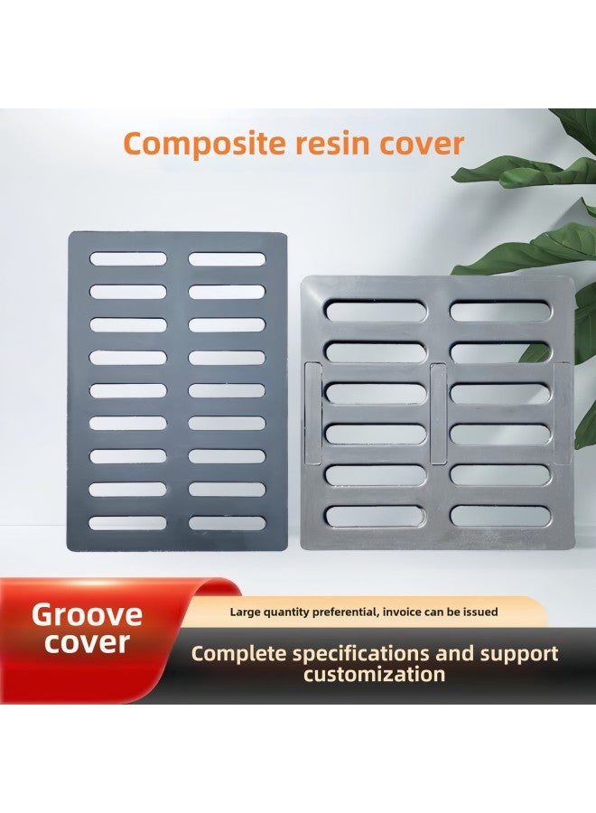 Composite Resin Drainage Ditch Cover Plate Single Rainwater Grate Sewer Trench Grille Cover Plate-Specification:1000*500*60 30T - Image 2