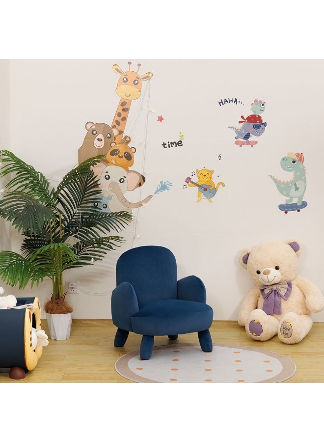 DANUBE HOME Luxurious Micky Velvet Armchair, Soft Upholstered Kids Chair, Stylish Toddler Armchair For Playroom & Bedroom, Comfortable & Durable Kids Furniture – Blue - Image 1