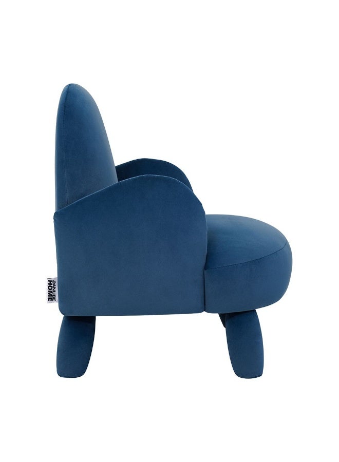 DANUBE HOME Luxurious Micky Velvet Armchair, Soft Upholstered Kids Chair, Stylish Toddler Armchair For Playroom & Bedroom, Comfortable & Durable Kids Furniture – Blue - Image 5