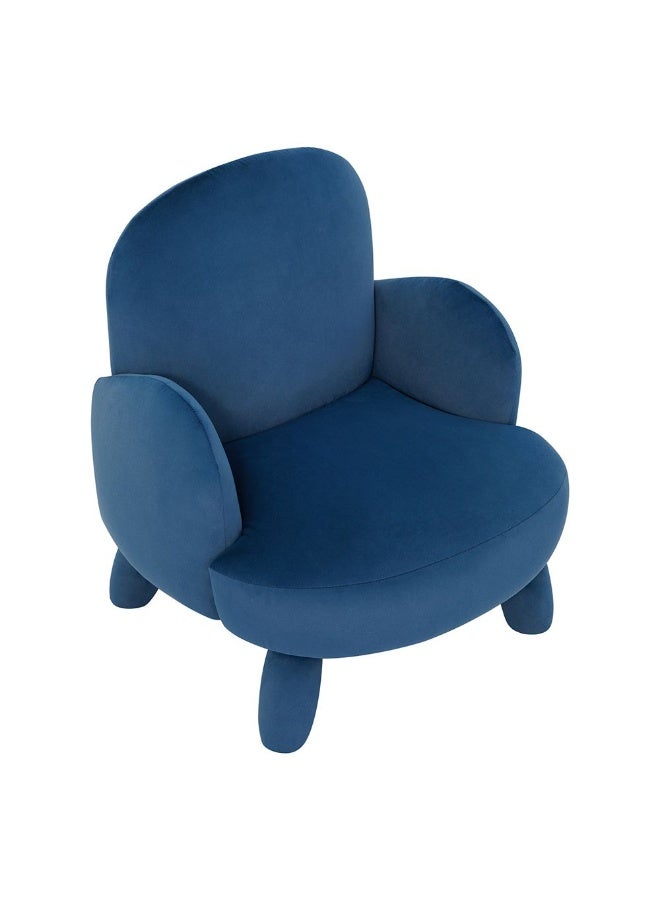 DANUBE HOME Luxurious Micky Velvet Armchair, Soft Upholstered Kids Chair, Stylish Toddler Armchair For Playroom & Bedroom, Comfortable & Durable Kids Furniture – Blue - Image 4