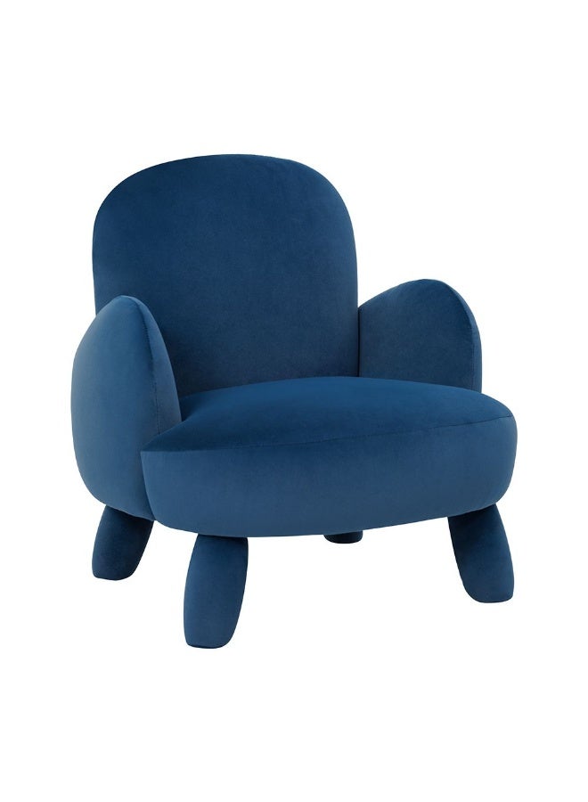 DANUBE HOME Luxurious Micky Velvet Armchair, Soft Upholstered Kids Chair, Stylish Toddler Armchair For Playroom & Bedroom, Comfortable & Durable Kids Furniture – Blue - Image 3