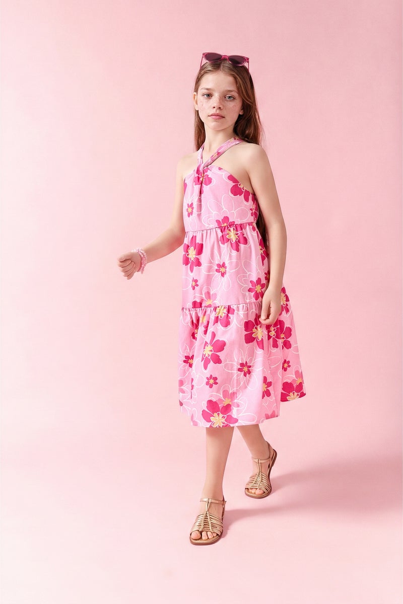 DeFacto Pink Girl Girl Strappy Woven Dress Casual - Image 1