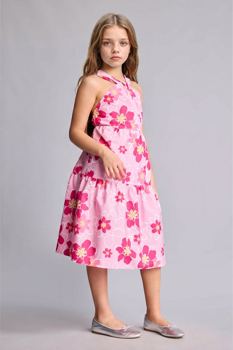 DeFacto Pink Girl Girl Strappy Woven Dress Casual - Image 3