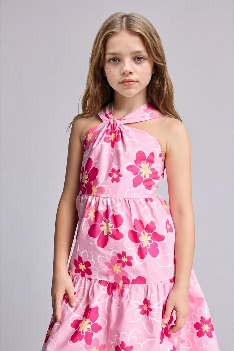 DeFacto Pink Girl Girl Strappy Woven Dress Casual - Image 5