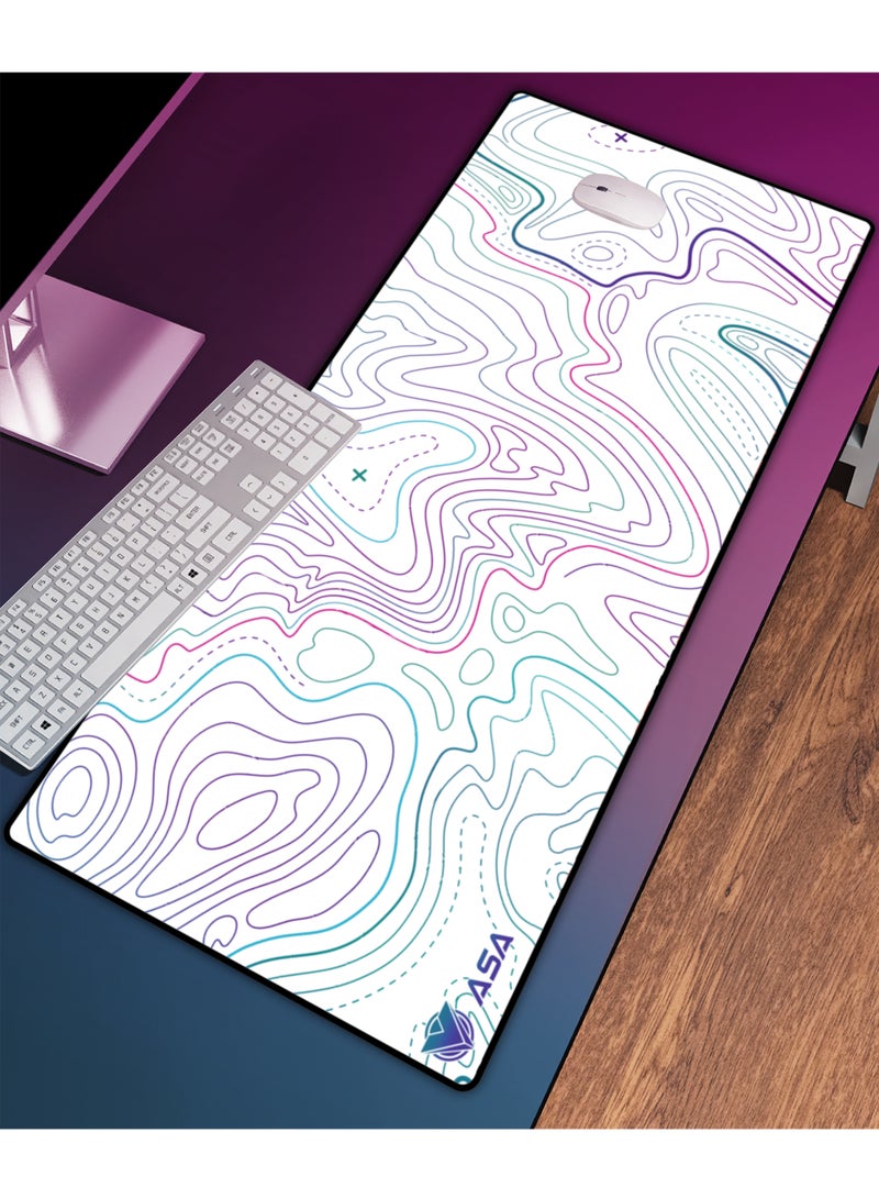 ASA Extended Mouse Pad 90x40cm Non-Slip Rubber Base with Stitched Edges, Smooth Cloth Surface, Waterproof  - Image 2