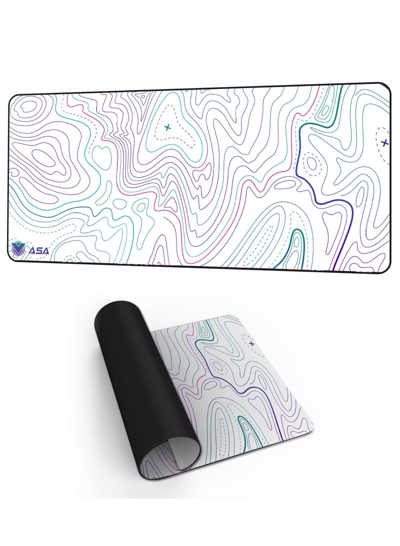 ASA Extended Mouse Pad 90x40cm Non-Slip Rubber Base with Stitched Edges, Smooth Cloth Surface, Waterproof  - Image 1