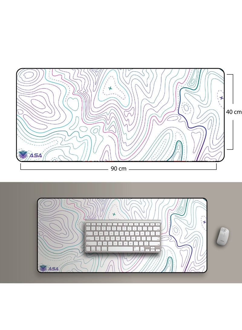 ASA Extended Mouse Pad 90x40cm Non-Slip Rubber Base with Stitched Edges, Smooth Cloth Surface, Waterproof  - Image 4