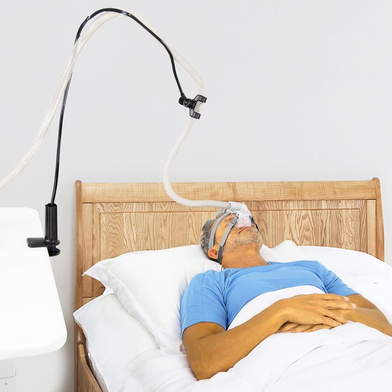 VIVE Vive CPAP Hose Holder for Bed - CPAP Hose Hanger with Clamp - CPAP Stand Tubing Holding Accessories Prevent Tube Leakage and Tangle - BiPAP, C-Pap Mask, Sleep Apnea Hose Lift Clamp Height Adjustable