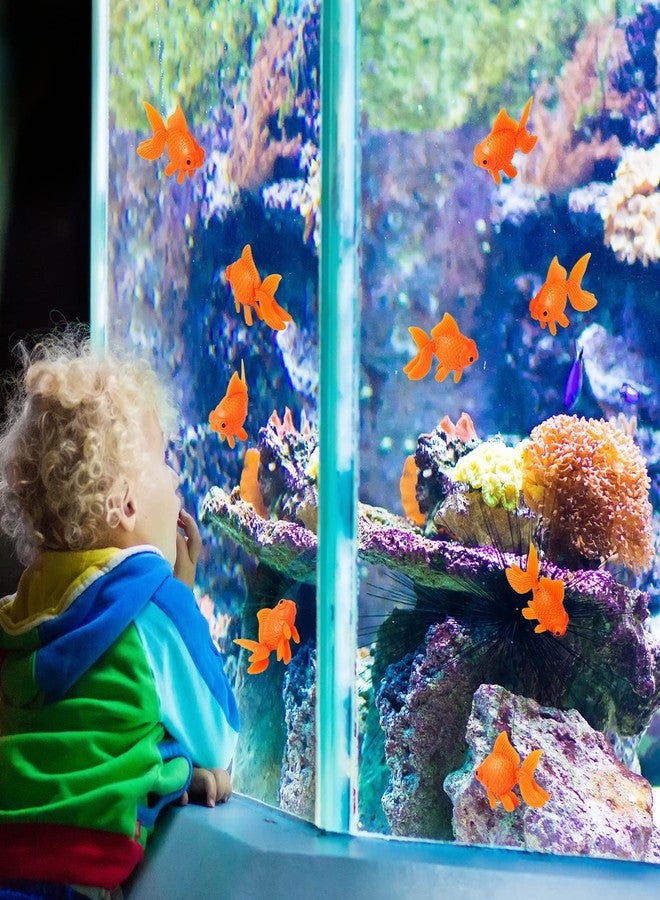 CCOZN 15 Pieces Orange Plastic Artificial Goldfish Aquarium Fish Bowl Tank Terrarium Decoration Moving Floating Glodfish Ornament for Party Decor - Image 4