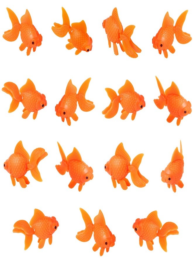CCOZN 15 Pieces Orange Plastic Artificial Goldfish Aquarium Fish Bowl Tank Terrarium Decoration Moving Floating Glodfish Ornament for Party Decor - Image 1