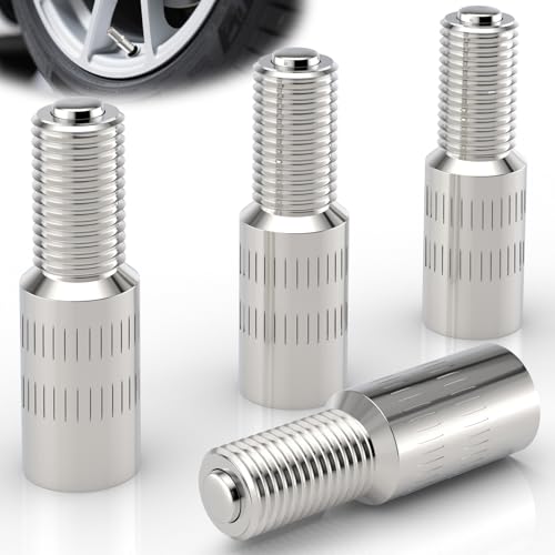 Sixzoo 4 PCS Tire Valve Stem Extensions 28mm Valve Cap Stem Extenders Nickle Plated Brass Wheel Tire Caps Extender Adapter Air Valves Extension for Car Truck Motorcycle Bike - Image 1
