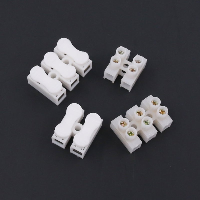 Rustark 100Pcs 2P CH2 + 3P CH3 Quick Connector Spring Wire Connector Screw Terminal Barrier Block for LED Strip Light Wire Connecting - 4 Styles - Image 4