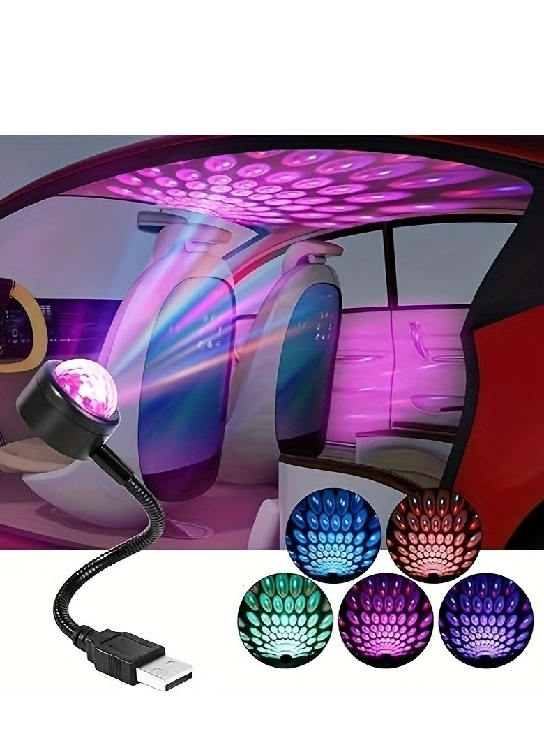 Generic 1pc USB Projection Lamp Auto Ambient Light Projector Portable Colorful Decor Atmosphere Light for Vehicle Mini Portable Projector Ambient Night Lamp Car Ceiling ABS  - Image 1