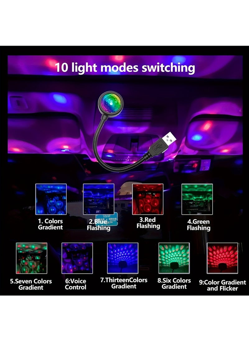 Generic 1pc USB Projection Lamp Auto Ambient Light Projector Portable Colorful Decor Atmosphere Light for Vehicle Mini Portable Projector Ambient Night Lamp Car Ceiling ABS  - Image 3