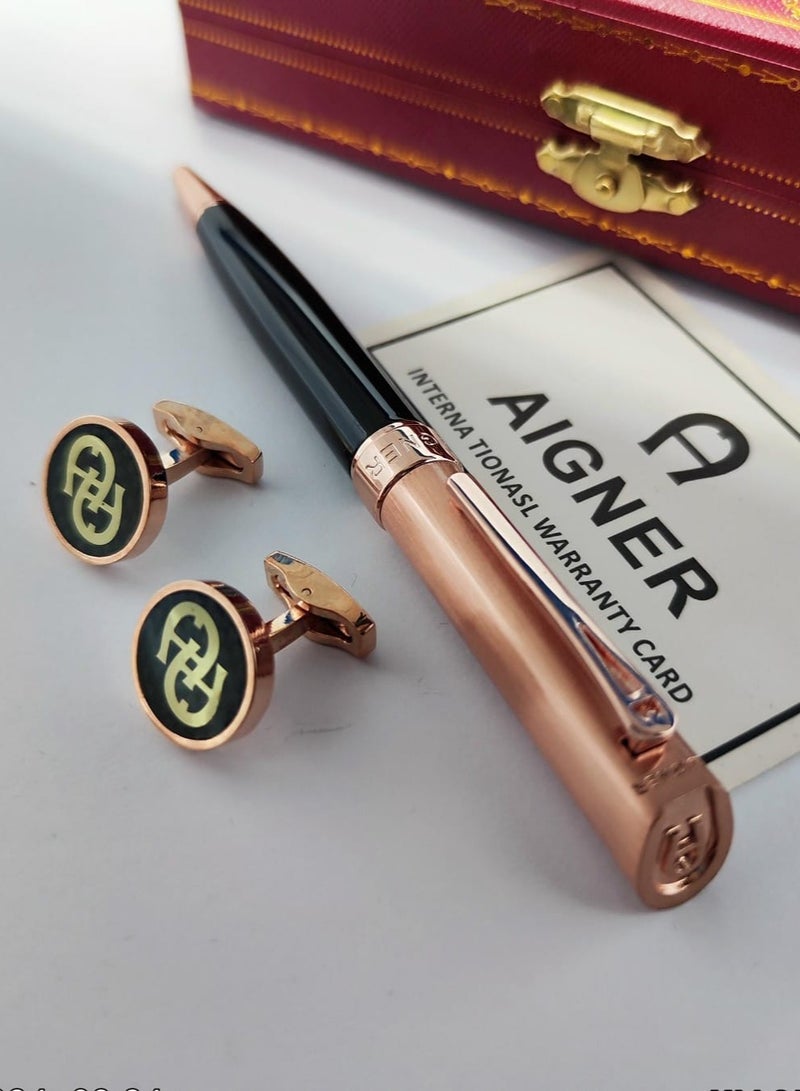 Aignis New Aigner pen and cufflink, latest version 