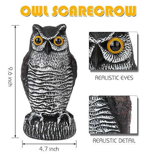 Ruolan 3-Pack Owl Decoys for Bird Deterrent - Weatherproof Bird Repellent Devices for Outdoor Use - Plastic Owls to Scare Birds Away and Control Garden Pests - Image 5