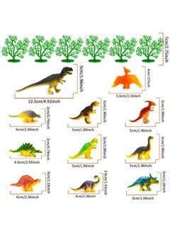 MOMOONNON 50Pcs Dinosaur Cake Toppers With Bases Rocks Eggs Nest And Volcano Cake Decoration Dinosaur Toy Model Trees Set For Birthday Party Dinosaur Themed Party Wild Animals Party Cupcake Decorations  - Image 3