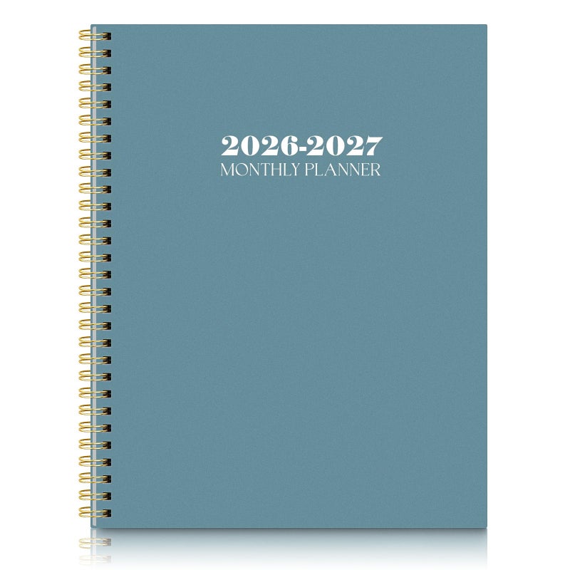 SKYDUE Monthly Planner 2026-2027, 24 Months Calendar Planner 2026-2027, 7.5" x 10" B5 Planner, Twin-wire Spiral Bound, Durable Waterproof Cover, Thick No-Bleed Paper, Blue - Image 1
