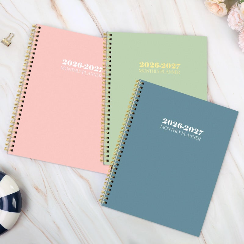 SKYDUE Monthly Planner 2026-2027, 24 Months Calendar Planner 2026-2027, 7.5" x 10" B5 Planner, Twin-wire Spiral Bound, Durable Waterproof Cover, Thick No-Bleed Paper, Blue - Image 4