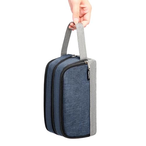 Yeiotsy Men's Travel Toiletry Bag – Small Dopp Kit with Mesh Pockets & 3 Compartments, Durable Shaving Organizer for Gym, Camping & Weekend Trips (Dark Blue) - Image 4