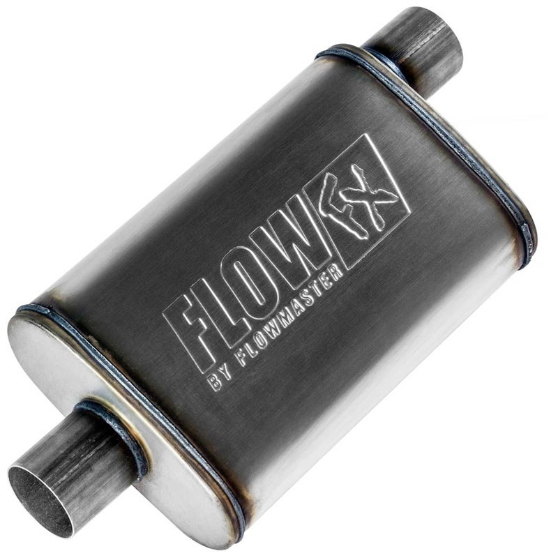 Flowmaster Flow FX Chambered Muffler â€“ 2.50â€ Offset In / 2.50â€ Center Out â€“ Moderate Sound â€“ Stainless Steel â€“ Affordable Performance for Modern Trucks, Muscle Cars & Daily Drivers (71226) - Image 1