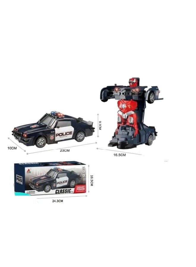 Classic BO Deformation Police Car – Transforming Police Car to Robot Toy for Kids – 2-in-1 Design - Image 1