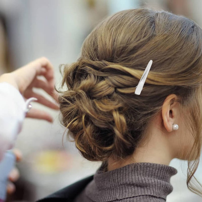 Cinaci 50 Pack 5cm/2" Small Solid Silver DIY Plain Metal Duckbill Alligator Hair Clips Barrettes Hairgrips for Women Baby Girls Toddlers Kids Hair Accessories - Image 5