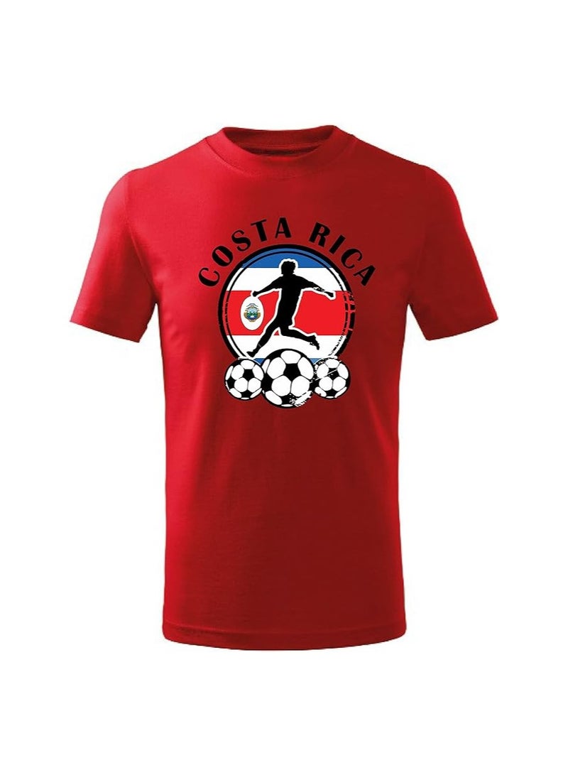 Costa Rica Football World Fans Printed T-Shirts Supporting Football Players Jersey T-Shirts For Men|Women|Kids To Win The Cup - Image 1