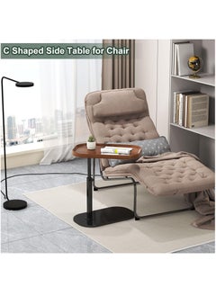 XiuWoo C Shaped Side Table Adjustable Height, 360°Swivel C Shaped End Table, Couch Side Tables That Slide Under, Small Coffee C Table End Table for Sofa Bed Bathtub, Rotating Elevate Tabletop (black)  - Image 2