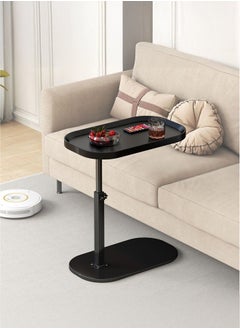 XiuWoo C Shaped Side Table Adjustable Height, 360°Swivel C Shaped End Table, Couch Side Tables That Slide Under, Small Coffee C Table End Table for Sofa Bed Bathtub, Rotating Elevate Tabletop (black)  - Image 1