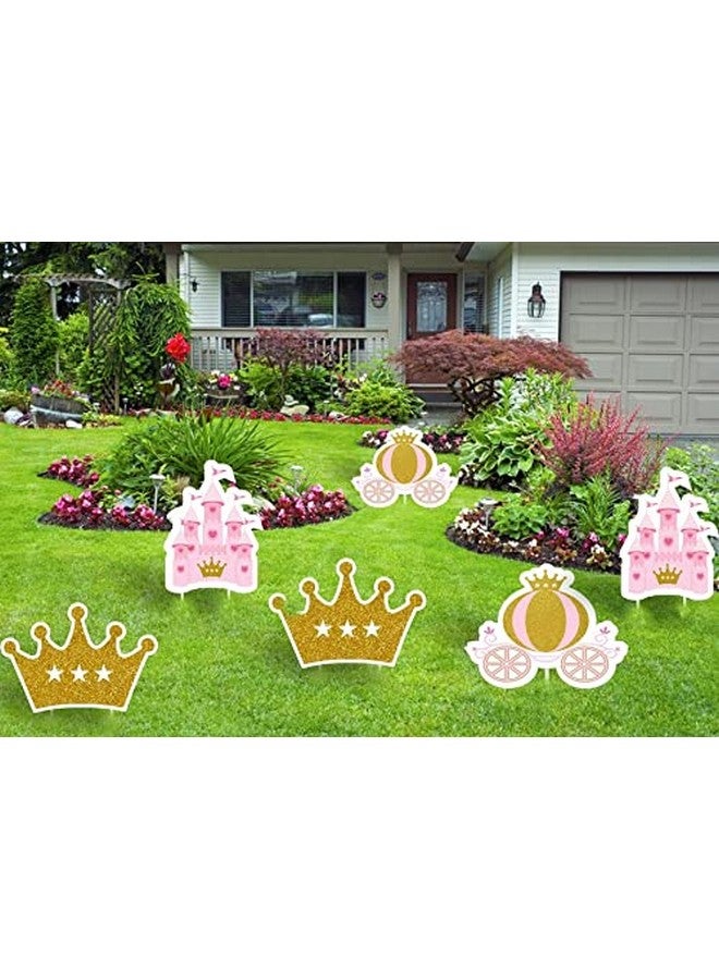 Theme My Party Princess Birthday Decoration Party Supplies for Birthday Girls (Crown Princess - Cutouts Pack of 6) - Image 1