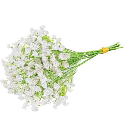 ABAJI Tiny Babys Breath Artificial Flowers Gypsophila Real Touch Flowers for Wedding Party Home Garden Decoration 12 inch in Length Very Small and Short - Image 1