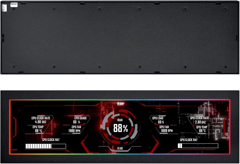 شاشة عرض عالمية Lian Li 8.8 بوصة سوداء ARGB IPS LCD 1920x480 USB للحالات - Image 2