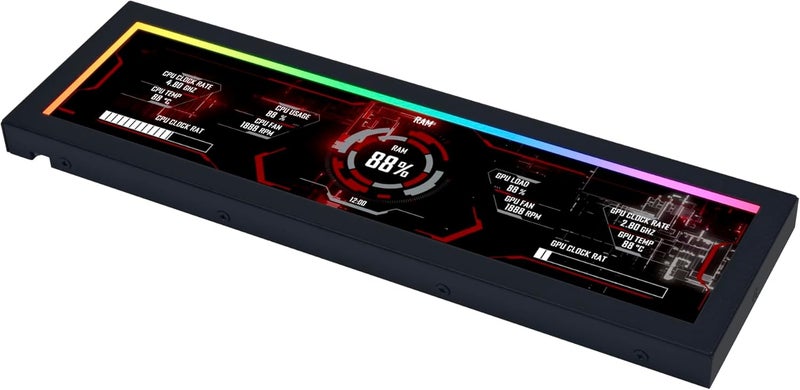 شاشة عرض عالمية Lian Li 8.8 بوصة سوداء ARGB IPS LCD 1920x480 USB للحالات - Image 3