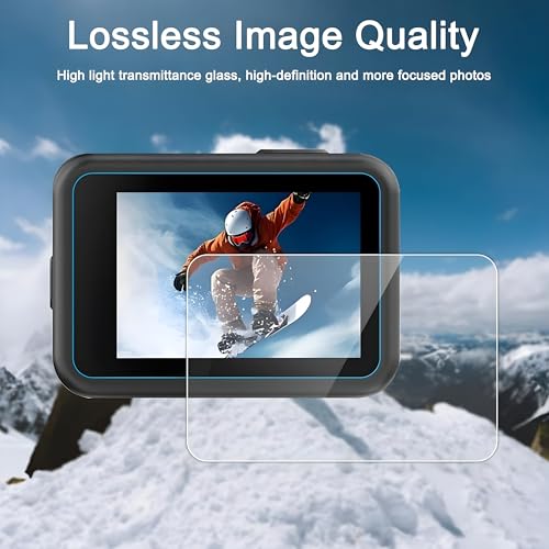 OHAYO Military Strength Tempered Glass Screen Protector For GoPro Hero 9/10/11/12| 9H+ Hardness, Strong Protection, Full Screen Edge-to-Edge Cover, Scratch Resistant, Bubble-Free Install, Ultra HD Clarity,With installation kit, Complete Set Of 3 Glass - Image 5