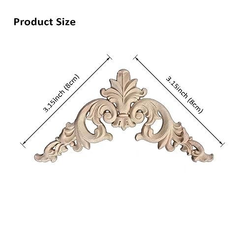Aiminjey 20 Pcs Decorative Wood Appliques and Onlay Embellishments for Furniture 3.1inch Wooden Carved Corner Applique Decal DIY Unpainted for Furniture Wardrobe Mirror Photo Frame Closet Decoration - Image 2