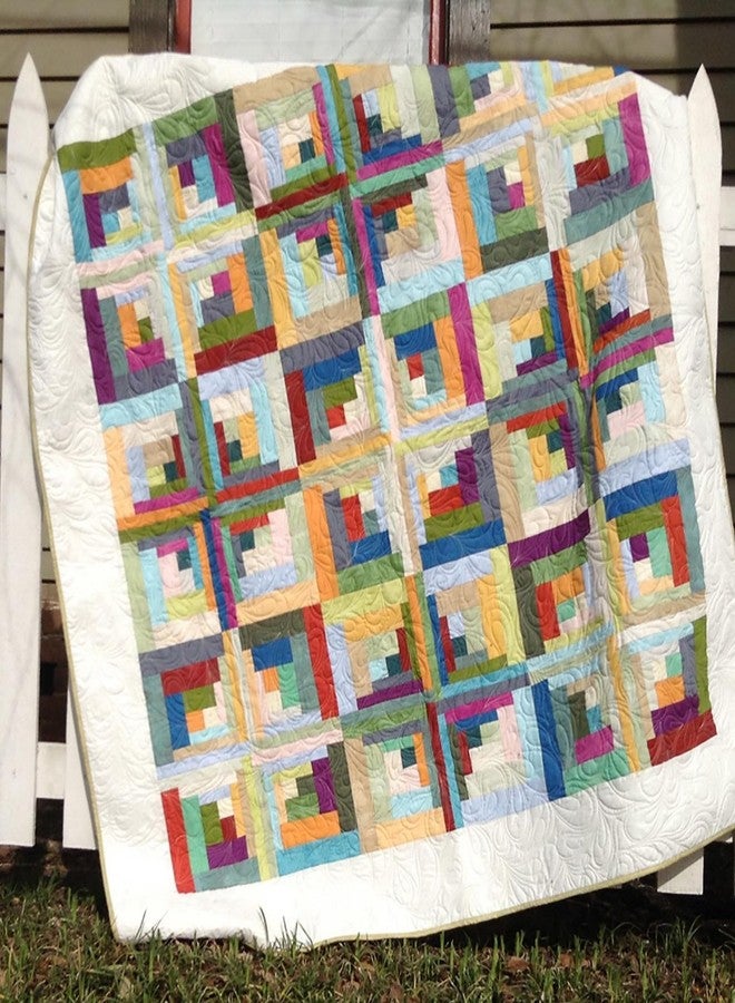 Creative Grids Bundle of Curvy Log Cabin Trim Tool 8in Finished Blocks and Cut Loose Press Carousel Curvy Log Cabin Quilt Pattern - Image 3