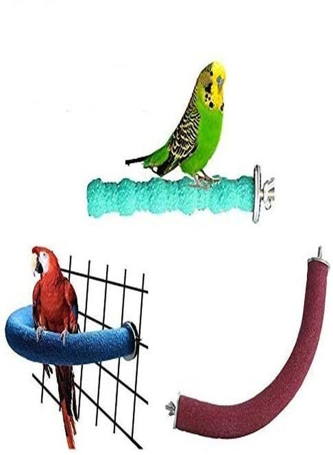 Litewoo 3 PCS Bird Perch Stand Toys Set Wooden Parrot Stand Platform Grinding Paw Trim Beak Nail Stick Cage Accessories Exercise Toys for Small and Medium Birds Parakeet Budgie Cockatiel Cockatoo - Image 1