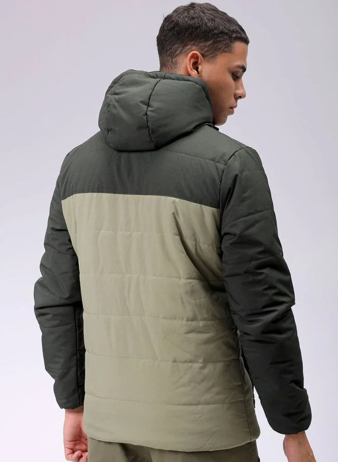 ذا انديان كراج كو The Indian Garage Co Men Slim Fit Solid Round Neck Long Sleeves Jacket